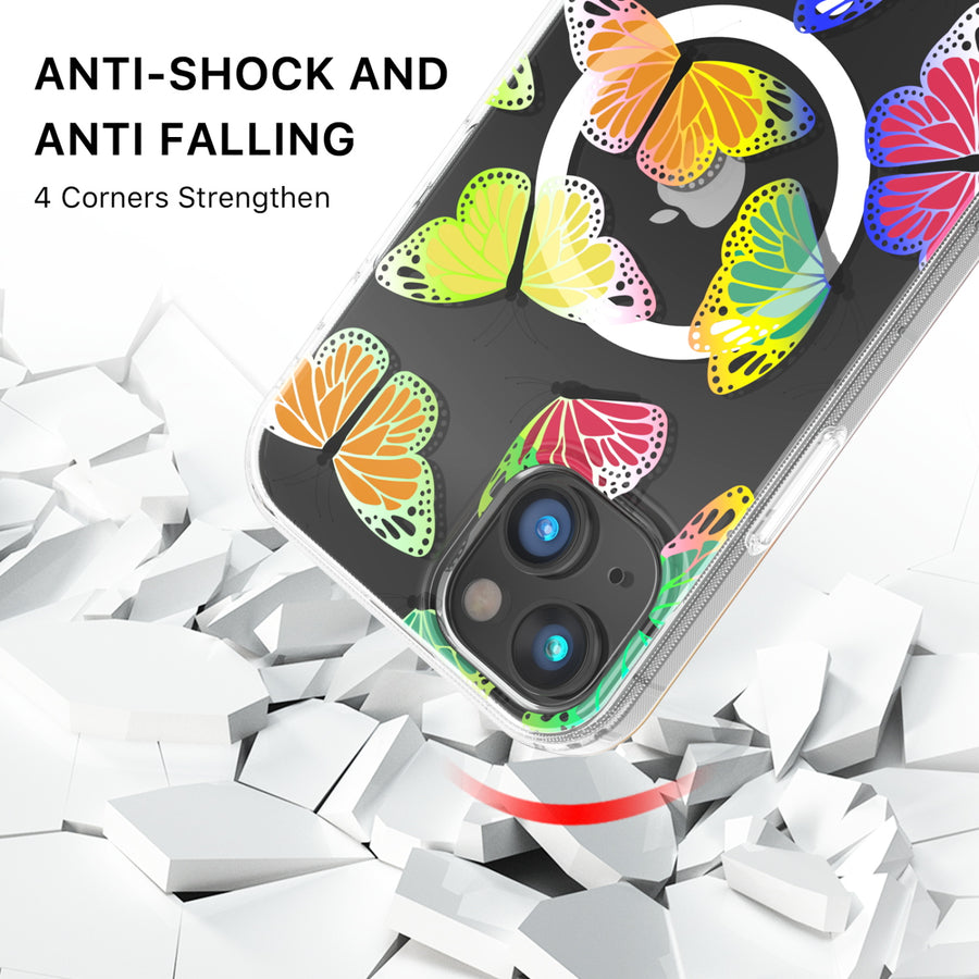 MyBat Pro Mood Series MagSafe Case for Apple iPhone 17e / 16e / 14 / 13 - Neon Butterflies - RIP14CSFSSM508-3.jpg