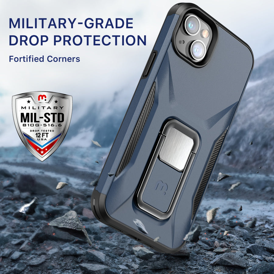 MyBat Pro Antimicrobial Stealth Series (with Stand) for Apple iPhone 17e / 16e / 14 / 13 - Blue / Black - RIP14CSSTSS002-5.jpg