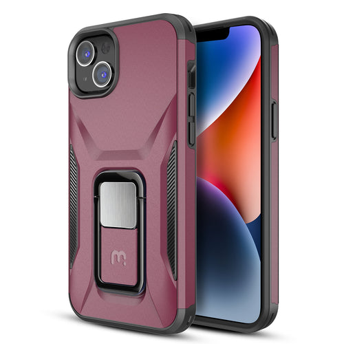 MyBat Pro Antimicrobial Stealth Series (with Stand) for Apple iPhone 17e / 16e / 14 / 13 - Plum / Black - RIP14CSSTSS003-2.jpg