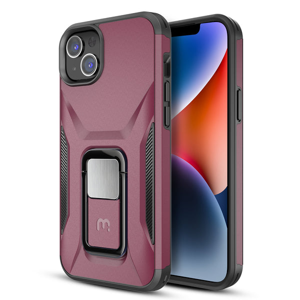 MyBat Pro Antimicrobial Stealth Series (with Stand) for Apple iPhone 17e / 16e / 14 / 13 - Plum / Black - RIP14CSSTSS003-2.jpg