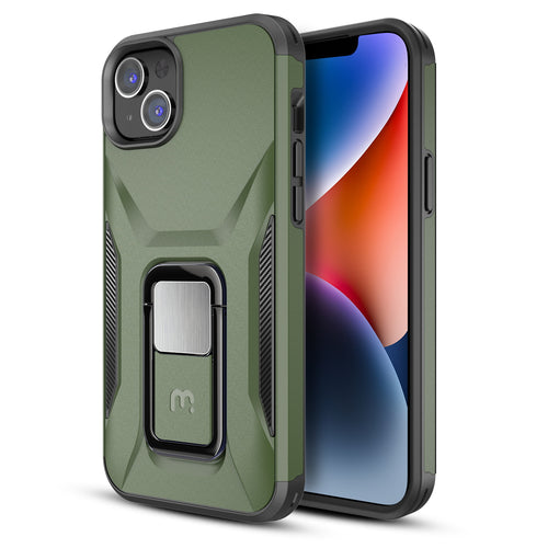 MyBat Pro Antimicrobial Stealth Series (with Stand) for Apple iPhone 17e / 16e / 14 / 13 - Army Green / Black - RIP14CSSTSS004-2.jpg