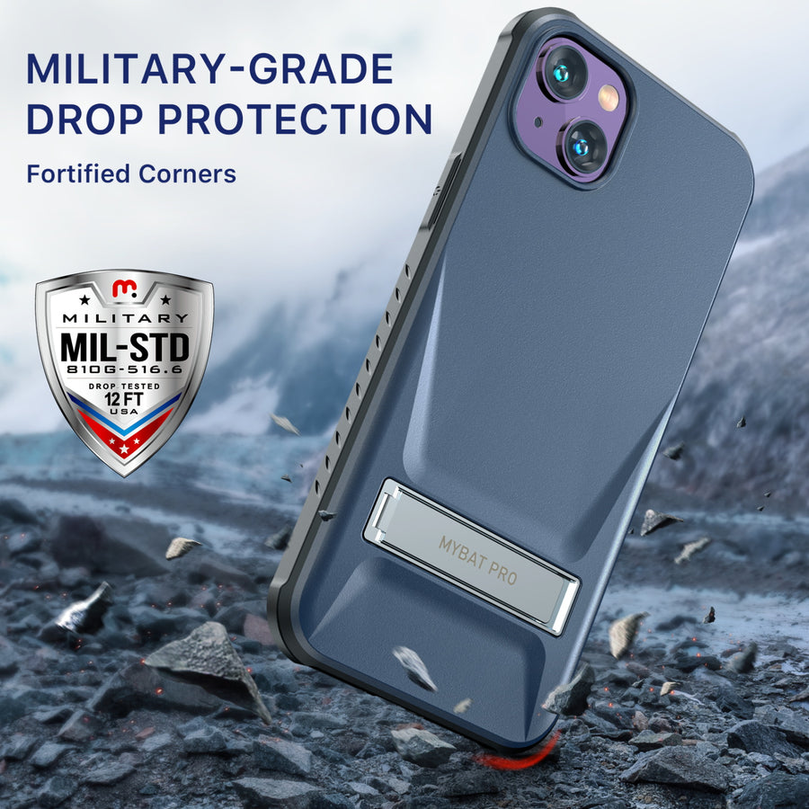 MyBat Pro Beyonder Series Case with Tempered Glass with Kickstand for Apple iPhone 14 Plus - Dark Blue - RIP14MCSAMBS002-6.jpg