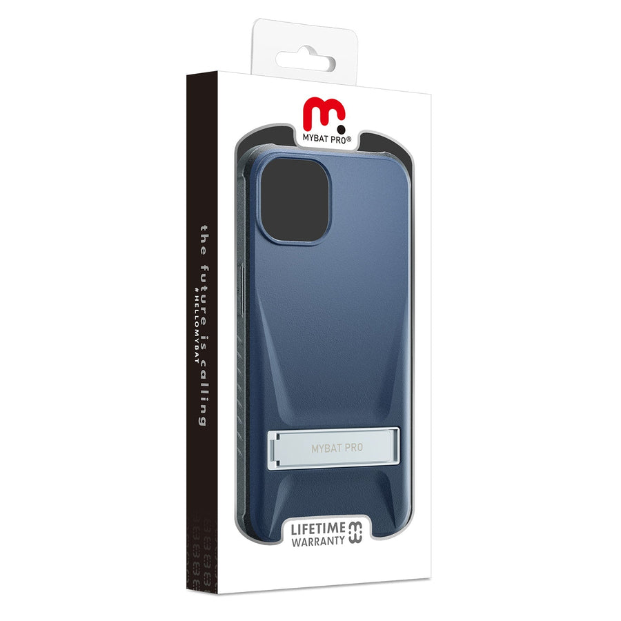 MyBat Pro Beyonder Series Case with Tempered Glass with Kickstand for Apple iPhone 14 Plus - Dark Blue