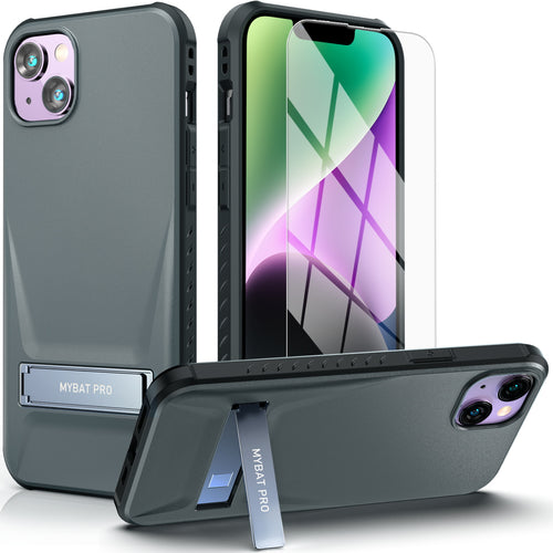 MyBat Pro Beyonder Series Case with Tempered Glass with Kickstand for Apple iPhone 14 Plus - Gray - RIP14MCSAMBS003-2.jpg