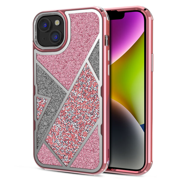 MyBat Pro TUFF Kleer Hybrid Case for Apple iPhone 14 Plus - Electroplated Rose Gold / Transparent Clear Mini Crystals & Glitter - RIP14MCSE4TD223-2.jpg