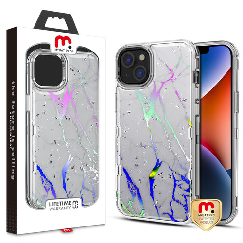 MyBat Pro TUFF Kleer Hybrid Case for Apple iPhone 14 Plus - White Marbling / Electroplating Silver - RIP14MCSE4TM201-1.jpg