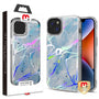 MyBat Pro TUFF Kleer Hybrid Case for Apple iPhone 14 Plus - Blue Marbling / Electroplating Silver
