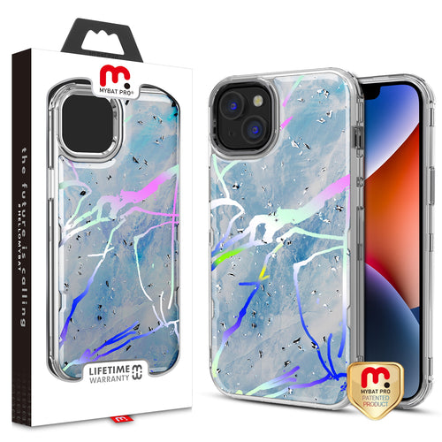 MyBat Pro TUFF Kleer Hybrid Case for Apple iPhone 14 Plus - Blue Marbling / Electroplating Silver - RIP14MCSE4TM203-1.jpg