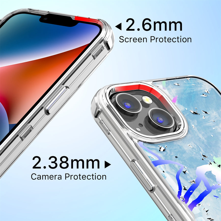 MyBat Pro TUFF Kleer Hybrid Case for Apple iPhone 14 Plus - Blue Marbling / Electroplating Silver - RIP14MCSE4TM203-8.jpg