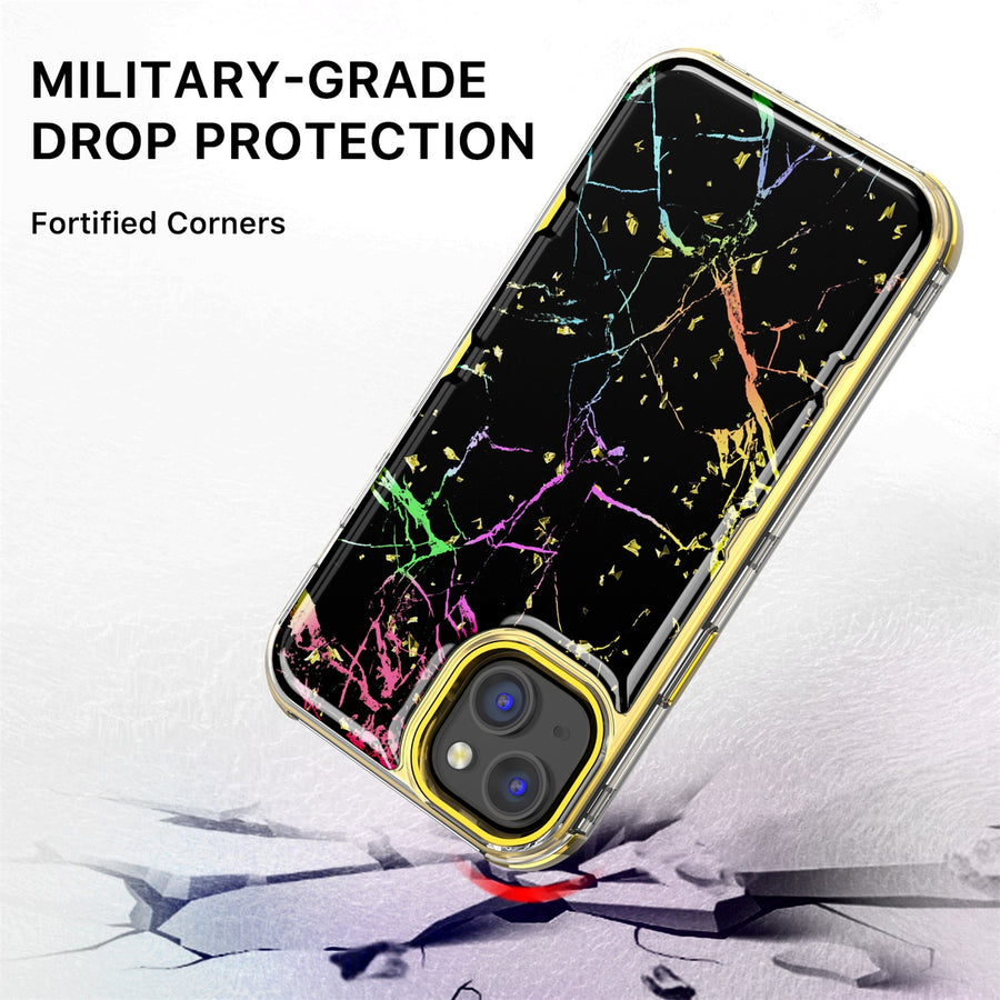 MyBat Pro TUFF Kleer Hybrid Case for Apple iPhone 14 Plus - Black Marbling / Electroplating Gold - RIP14MCSE4TM204-5.jpg