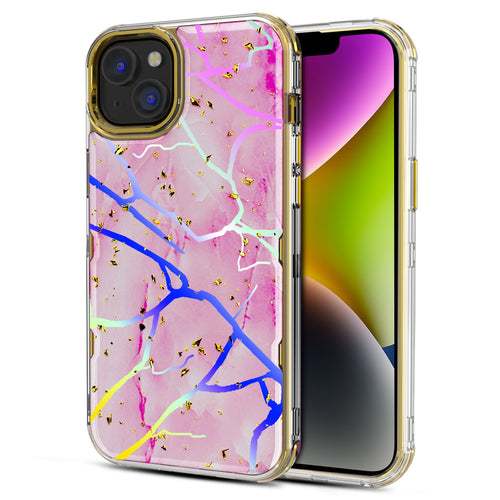 MyBat Pro TUFF Kleer Hybrid Case for Apple iPhone 14 Plus - Pink Marbling / Electroplating Gold - RIP14MCSE4TM205-2.jpg