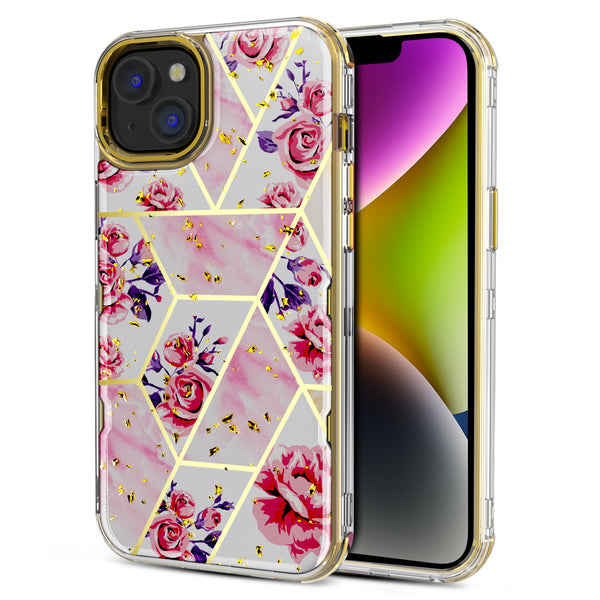 MyBat Pro TUFF Kleer Hybrid Case for Apple iPhone 14 Plus - Electroplated Roses Marble / Electroplating Gold - RIP14MCSE4TM251-2.jpg
