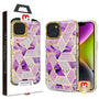 MyBat Pro TUFF Kleer Hybrid Case for Apple iPhone 14 Plus - Electroplated Purple Marble / Electroplating Gold