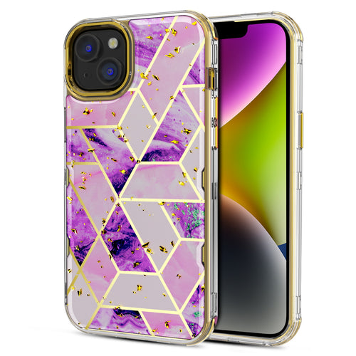 MyBat Pro TUFF Kleer Hybrid Case for Apple iPhone 14 Plus - Electroplated Purple Marble / Electroplating Gold - RIP14MCSE4TM252-2.jpg