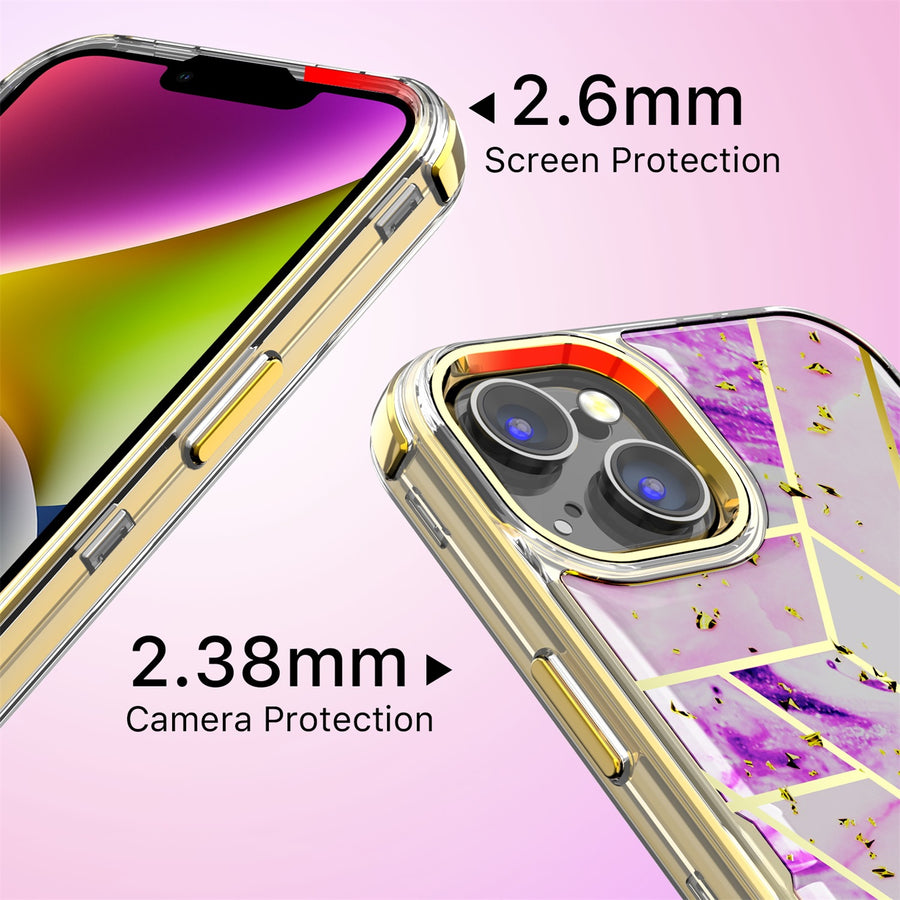 MyBat Pro TUFF Kleer Hybrid Case for Apple iPhone 14 Plus - Electroplated Purple Marble / Electroplating Gold - RIP14MCSE4TM252-8.jpg