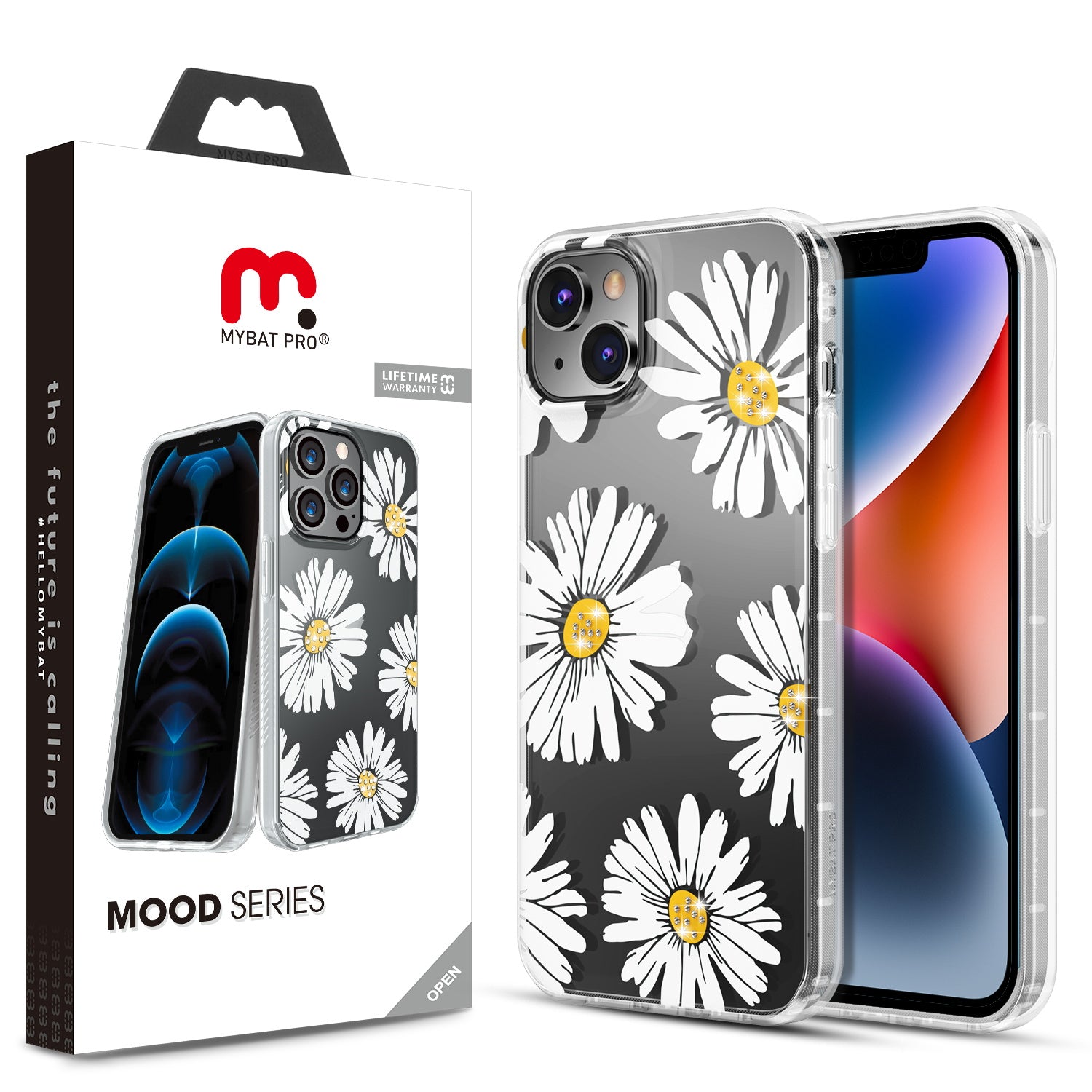 MyBat Pro Mood Series Case (with Diamonds) for Apple iPhone 14 Plus - Happy