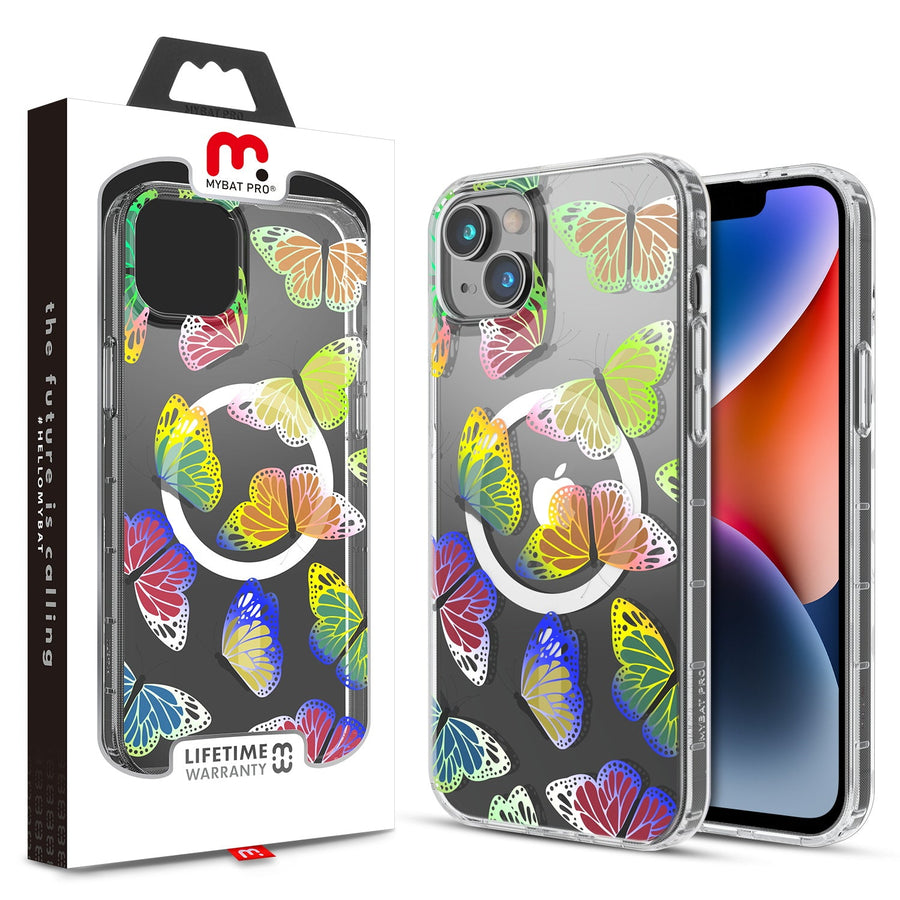 MyBat Pro Mood Series MagSafe Case for Apple iPhone 14 Plus - Neon Butterflies