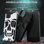MyBat Pro Skullcap Hybrid Protector Cover for Apple iPhone 14 Plus - Silver Plating / Black - RIP14MCSSLCC101-3.jpg