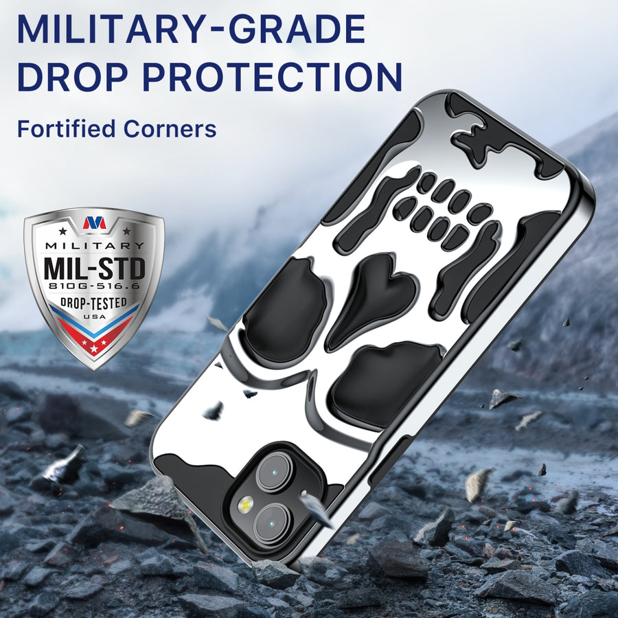 MyBat Pro Skullcap Hybrid Protector Cover for Apple iPhone 14 Plus - Silver Plating / Black - RIP14MCSSLCC101-5.jpg