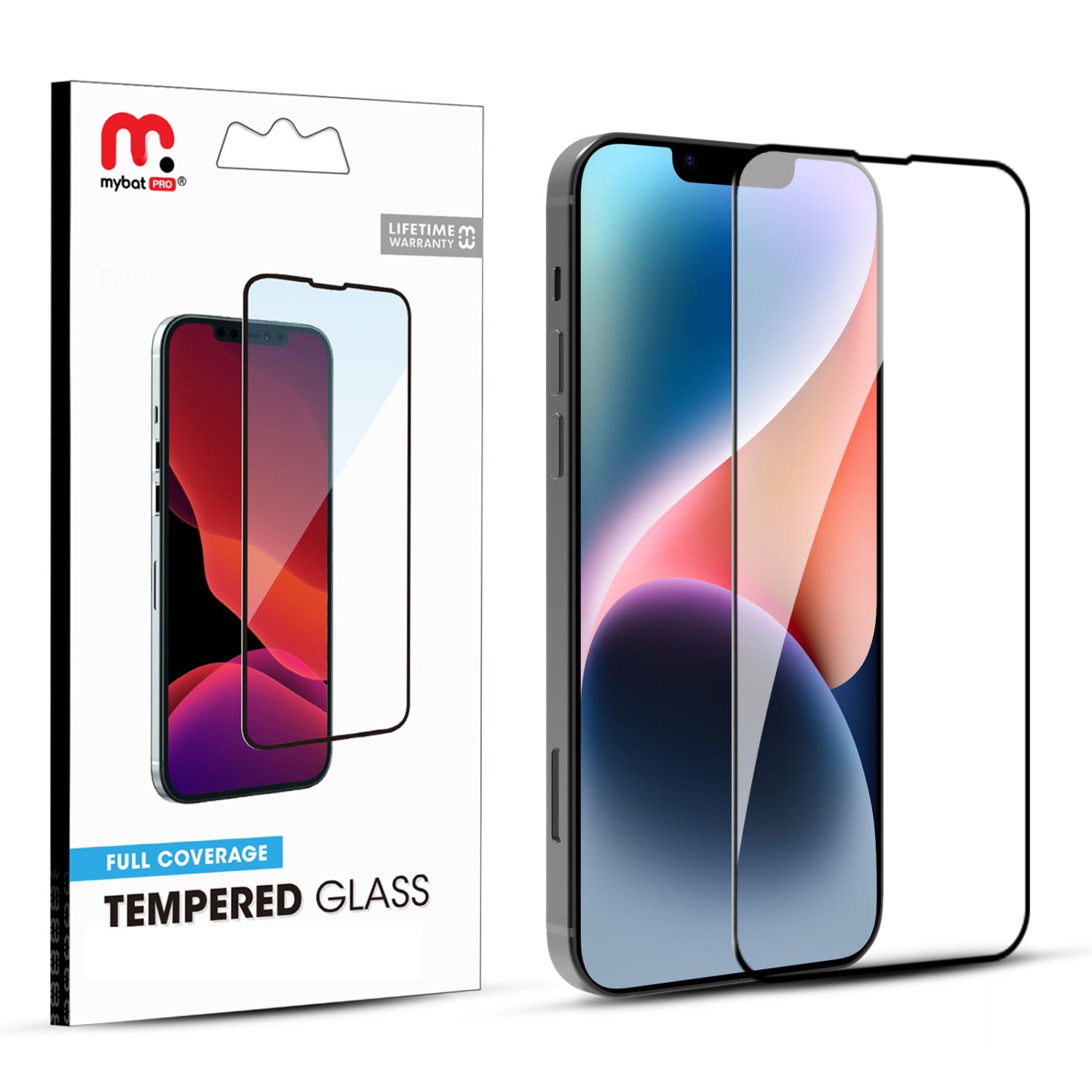 MyBat Pro Full Coverage Tempered Glass Screen Protector for Apple iPhone 14 Plus / 13 Pro Max - Black