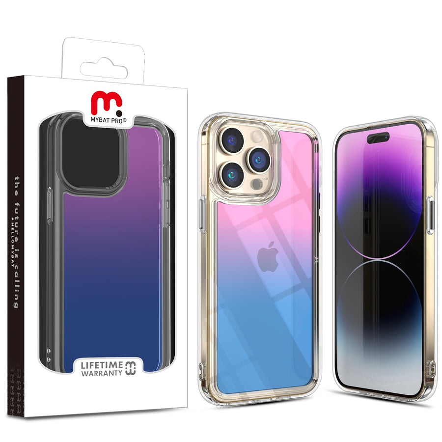 MyBat Pro Radiant Series ombre gradient Gummy Case for Apple iPhone 14 Pro (6.1) - Rose to Dark Blue Gradient