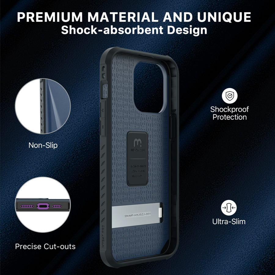 MyBat Pro Beyonder Series Case with Tempered Glass with Kickstand for Apple iPhone 14 Pro - Dark Blue - RIP14PCSAMBS002-4.jpg