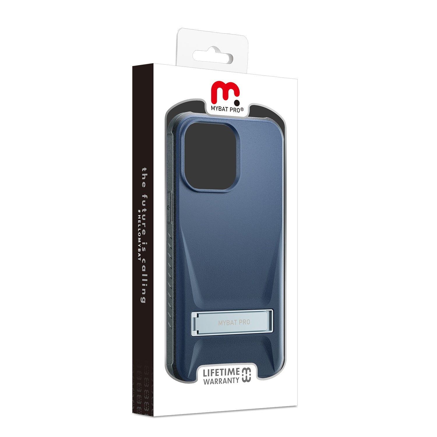 MyBat Pro Beyonder Series Case with Tempered Glass with Kickstand for Apple iPhone 14 Pro - Dark Blue