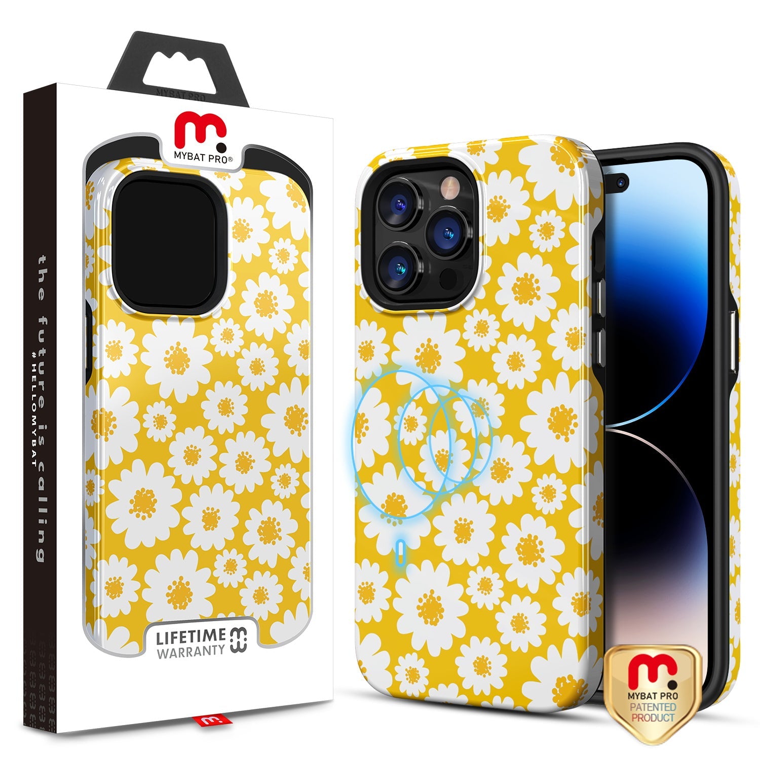 MyBat Pro Fuse Series MagSafe Case for Apple iPhone 14 Pro - Yellow Daisy