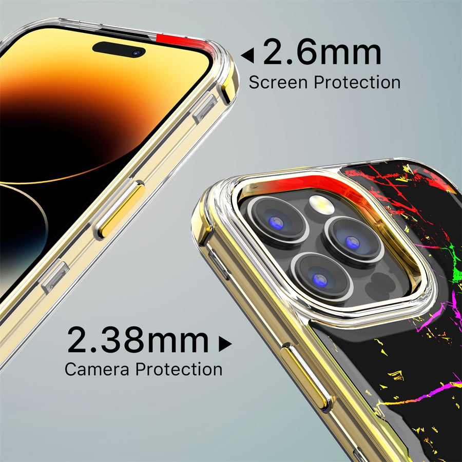 MyBat Pro TUFF Kleer Hybrid Case for Apple iPhone 14 Pro - Black Marbling / Electroplating Gold - RIP14PCSE4TM204-8.jpg