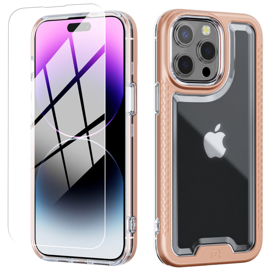 MyBat Pro Lux Series Case with Tempered Glass for Apple iPhone 14 Pro - Rose Gold - RIP14PCSG5TS003-2.jpg