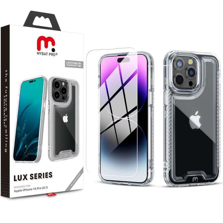 MyBat Pro Lux Series Case with Tempered Glass for Apple iPhone 14 Pro - Clear
