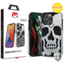 MyBat Pro Skullcap Hybrid Protector Cover for Apple iPhone 14 Pro - Silver Plating / Black