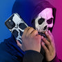 MyBat Pro Skullcap Hybrid Protector Cover for Apple iPhone 14 Pro - Silver Plating / Black - RIP14PCSSLCC101-7.jpg
