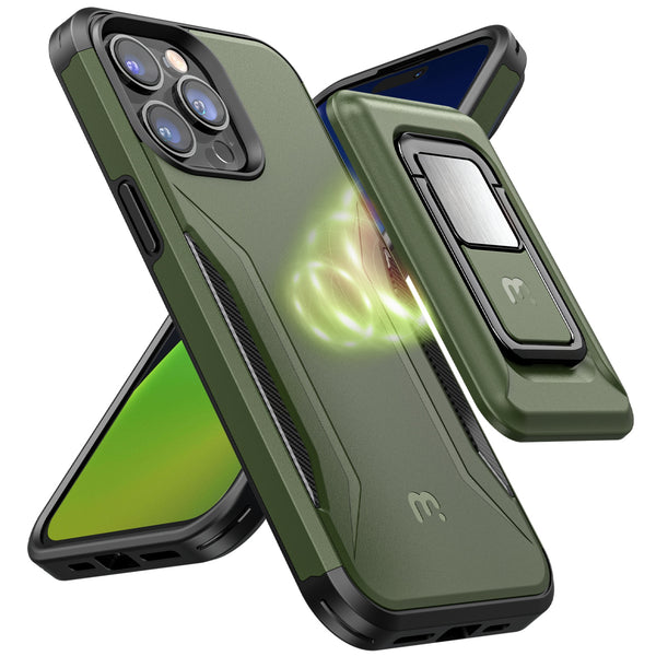 MyBat Pro Antimicrobial Stealth Series MagKick for Apple iPhone 14 Pro - Army Green / Black - RIP14PCSSMKS004-2.jpg