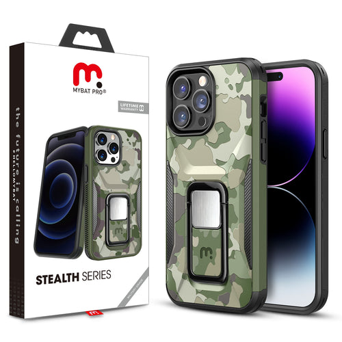 MyBat Pro Stealth Series (with Stand) for Apple iPhone 14 Pro - Army Green Camo / Black - RIP14PCSSTSM004-1.jpg