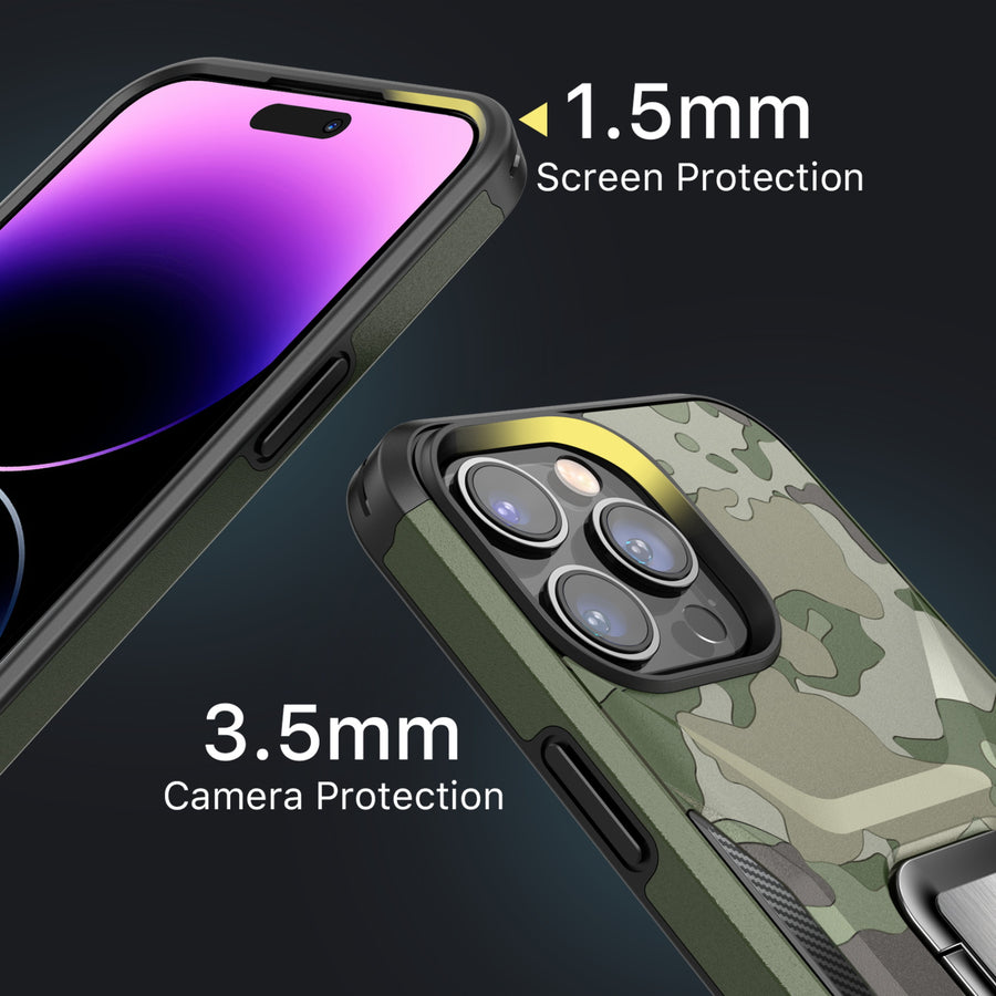 MyBat Pro Stealth Series (with Stand) for Apple iPhone 14 Pro - Army Green Camo / Black - RIP14PCSSTSM004-7.jpg