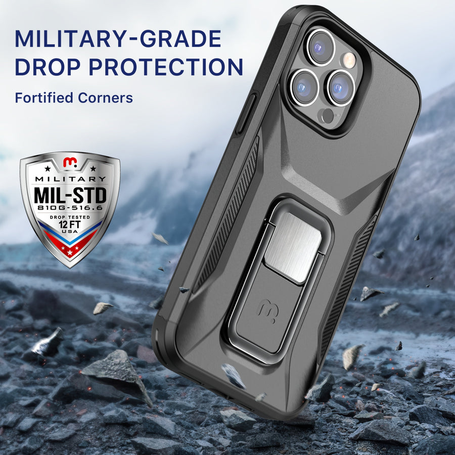 MyBat Pro Antimicrobial Stealth Series (with Stand) for Apple iPhone 14 Pro - Black / Black - RIP14PCSSTSS001-5.jpg