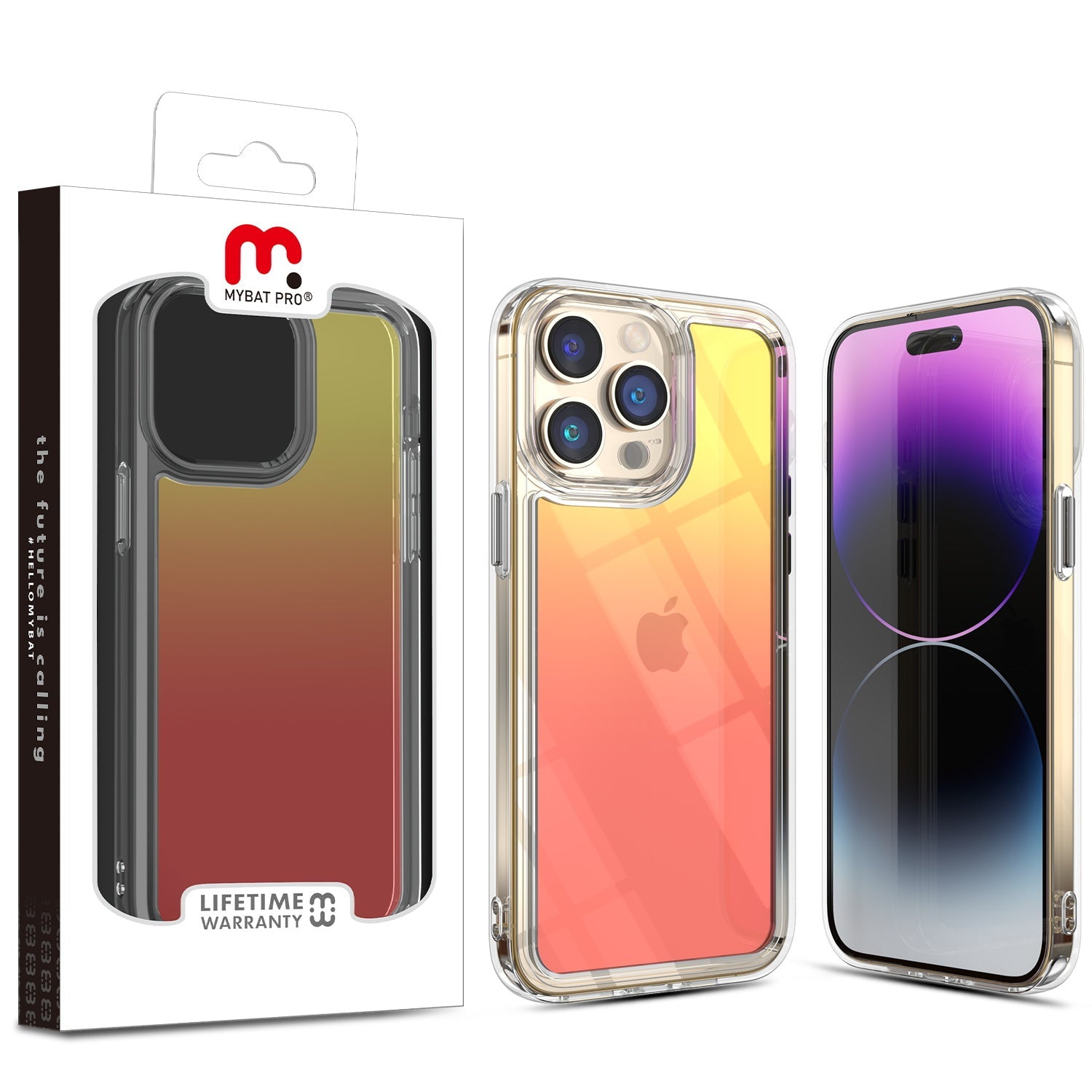 MyBat Pro Radiant Series ombre gradient Gummy Case for Apple iPhone 14 Pro Max (6.7) - Yellow to Pink Gradient