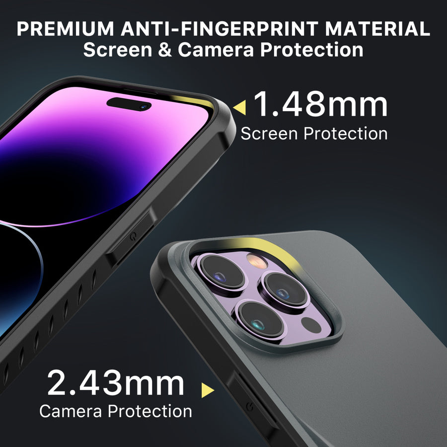 MyBat Pro Beyonder Series Case with Tempered Glass with Kickstand for Apple iPhone 14 Pro Max - Gray - RIP14PMCSAMBS003-5.jpg
