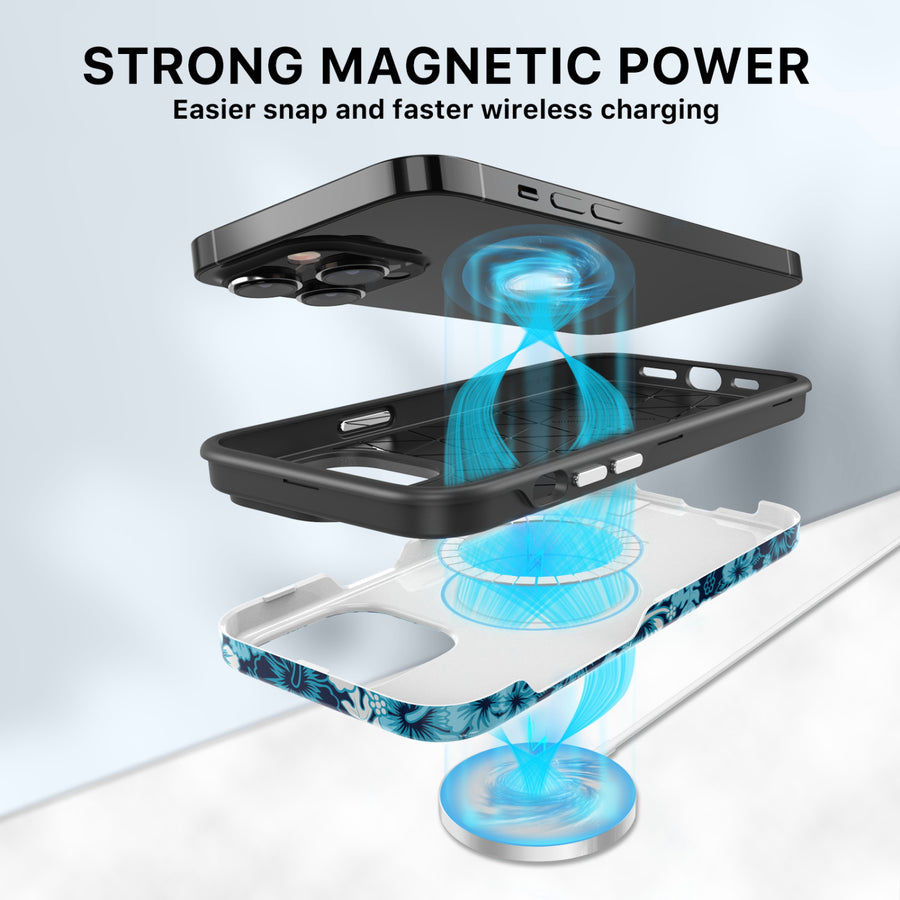 MyBat Pro Fuse Series MagSafe Case for Apple iPhone 14 Pro Max - Blue Hibiscus - RIP14PMCSD5MM012-7.jpg