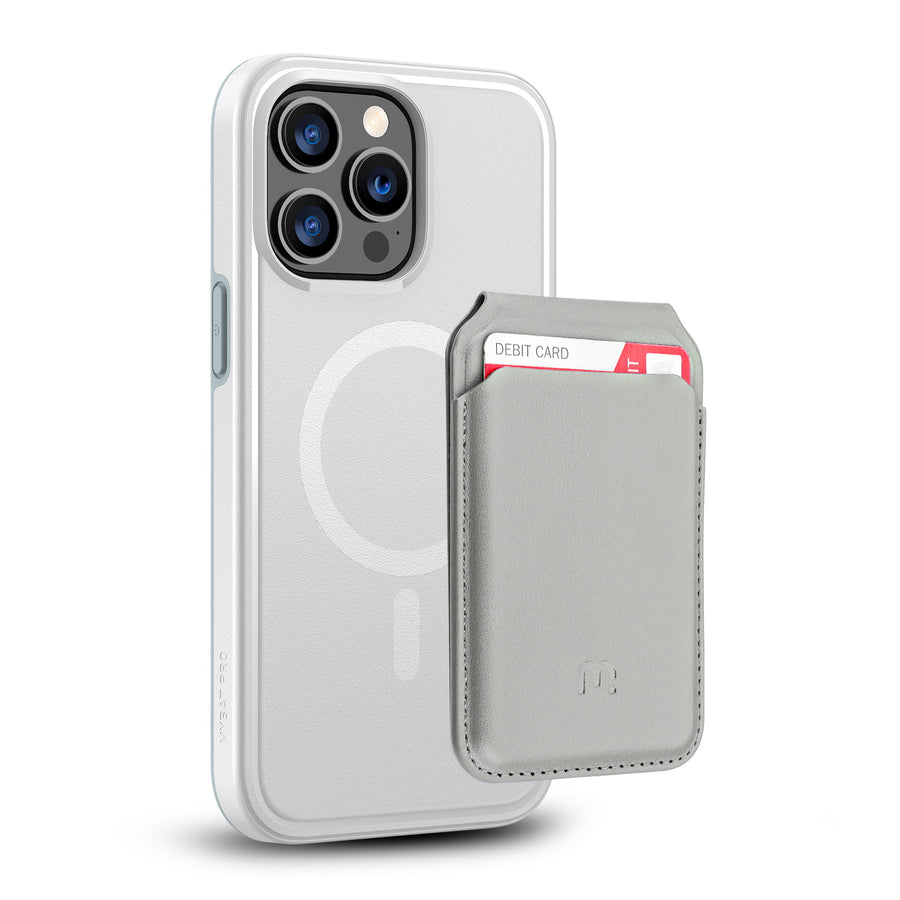 MyBat Pro Fuse Series Case Bundle + MagStash Wallet Folio for Apple iPhone 14 Pro Max - White  / Gray - RIP14PMCSD5MS108-CH413-2.jpg
