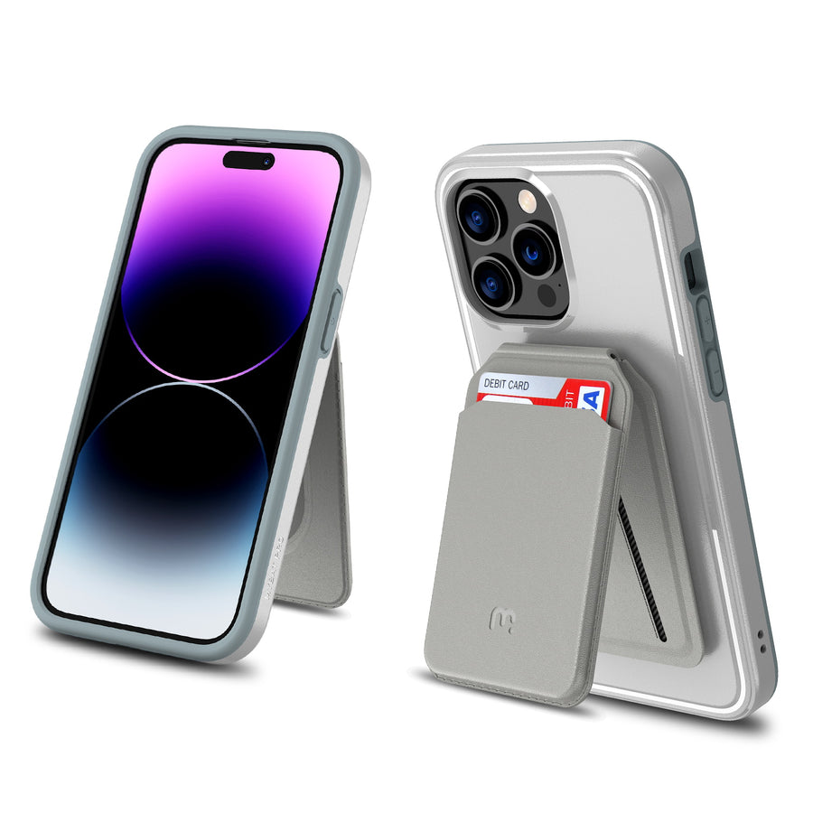 MyBat Pro Fuse Series Case Bundle + MagStash Wallet Folio for Apple iPhone 14 Pro Max - White  / Gray - RIP14PMCSD5MS108-CH413-5.jpg