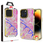 MyBat Pro TUFF Kleer Hybrid Case for Apple iPhone 14 Pro Max - Pink Marbling / Electroplating Gold