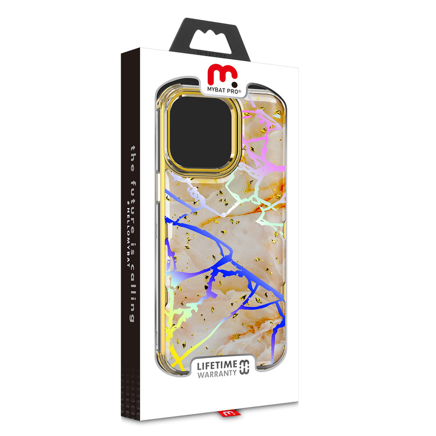 MyBat Pro TUFF Kleer Hybrid Case for Apple iPhone 14 Pro Max - Pale Yellow Marbling / Electroplating Gold - RIP14PMCSE4TM206-10.jpg