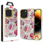MyBat Pro TUFF Kleer Hybrid Case for Apple iPhone 14 Pro Max - Electroplated Roses Marble / Electroplating Gold