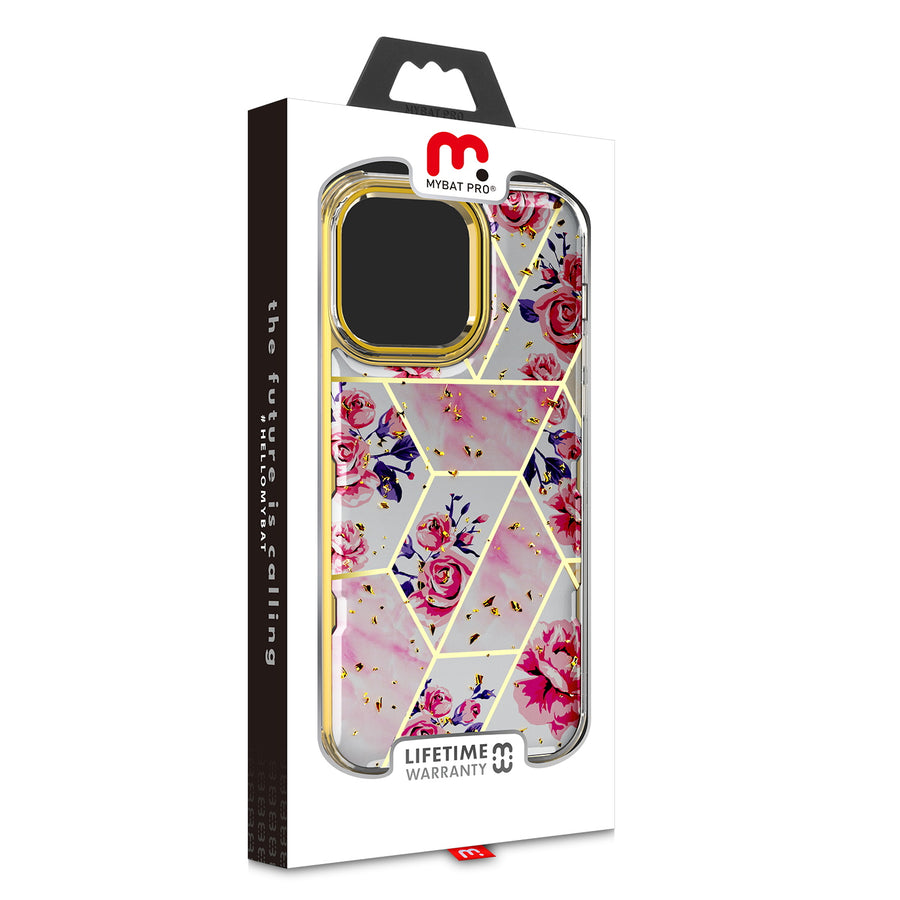 MyBat Pro TUFF Kleer Hybrid Case for Apple iPhone 14 Pro Max - Electroplated Roses Marble / Electroplating Gold - RIP14PMCSE4TM251-10.jpg