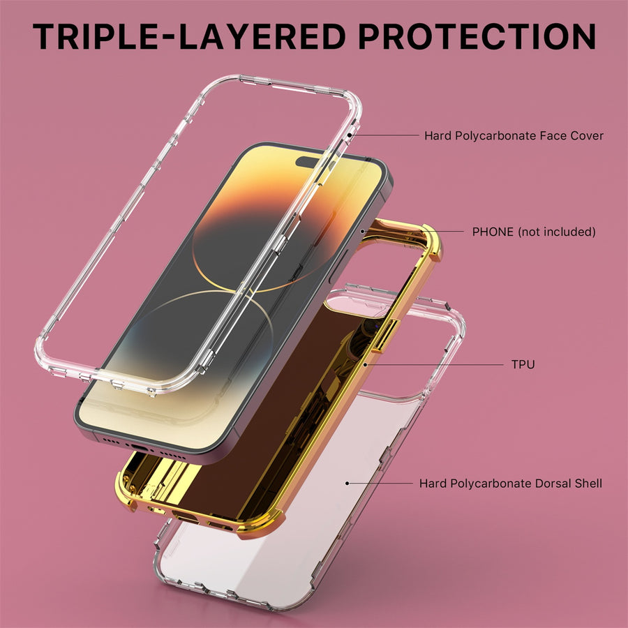 MyBat Pro TUFF Kleer Hybrid Case for Apple iPhone 14 Pro Max - Electroplated Roses Marble / Electroplating Gold - RIP14PMCSE4TM251-4.jpg