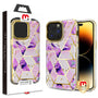 MyBat Pro TUFF Kleer Hybrid Case for Apple iPhone 14 Pro Max - Electroplated Purple Marble / Electroplating Gold