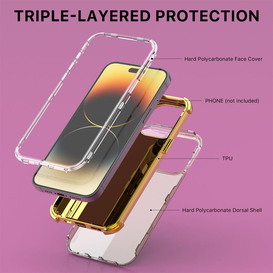 MyBat Pro TUFF Kleer Hybrid Case for Apple iPhone 14 Pro Max - Electroplated Purple Marble / Electroplating Gold - RIP14PMCSE4TM252-4.jpg