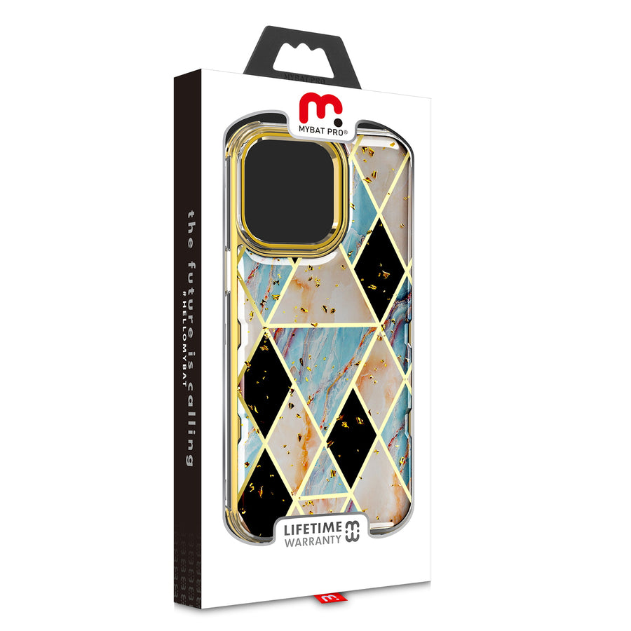 MyBat Pro TUFF Kleer Hybrid Case for Apple iPhone 14 Pro Max - Electroplated Blue Marble / Electroplating Gold - RIP14PMCSE4TM254-10.jpg